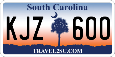 SC license plate KJZ600