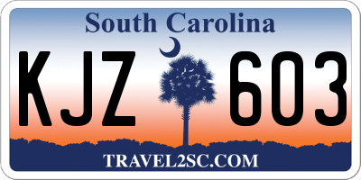 SC license plate KJZ603
