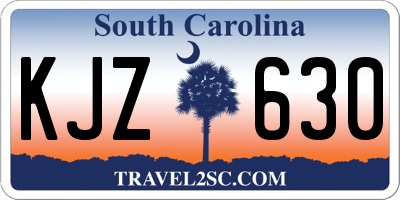 SC license plate KJZ630