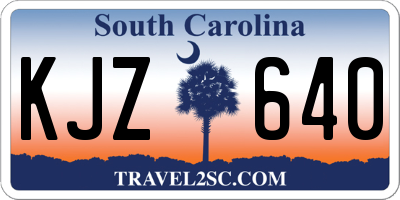 SC license plate KJZ640