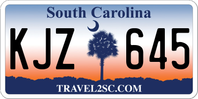 SC license plate KJZ645