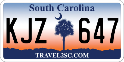 SC license plate KJZ647