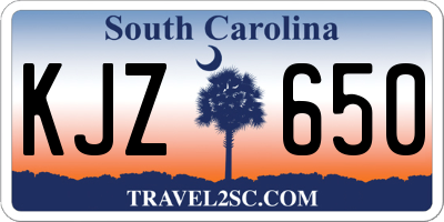 SC license plate KJZ650