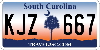 SC license plate KJZ667