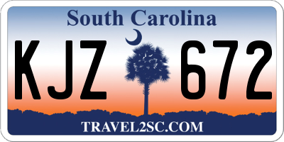 SC license plate KJZ672