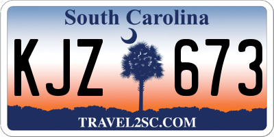 SC license plate KJZ673