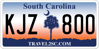 SC license plate KJZ800