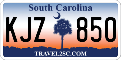 SC license plate KJZ850