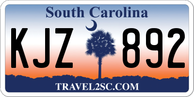SC license plate KJZ892