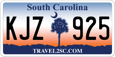 SC license plate KJZ925