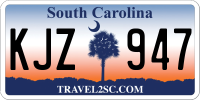 SC license plate KJZ947