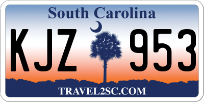SC license plate KJZ953