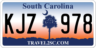SC license plate KJZ978