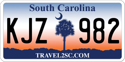 SC license plate KJZ982