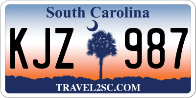 SC license plate KJZ987