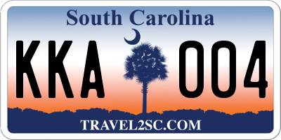 SC license plate KKA004