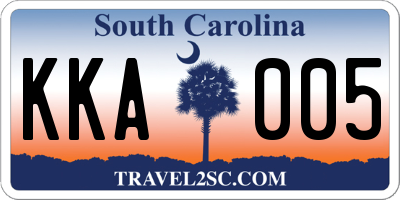 SC license plate KKA005