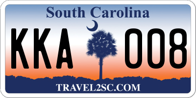 SC license plate KKA008