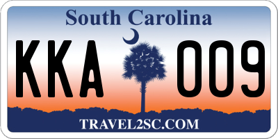 SC license plate KKA009