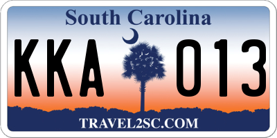 SC license plate KKA013