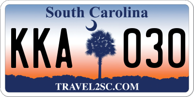 SC license plate KKA030
