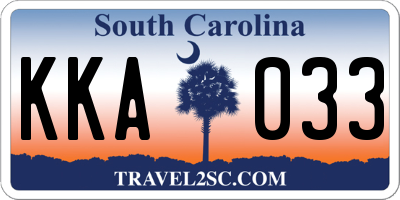 SC license plate KKA033