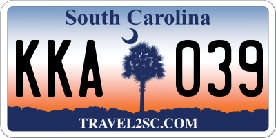 SC license plate KKA039