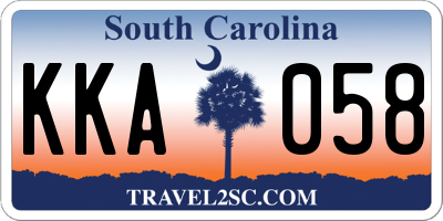 SC license plate KKA058