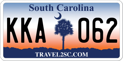 SC license plate KKA062