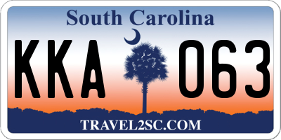 SC license plate KKA063