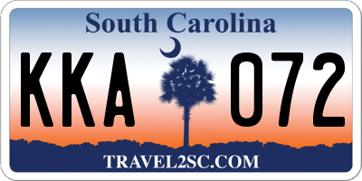 SC license plate KKA072