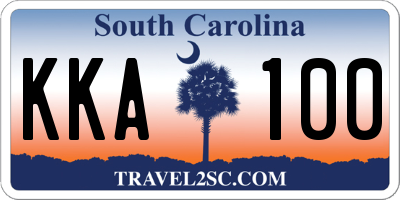 SC license plate KKA100