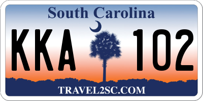 SC license plate KKA102
