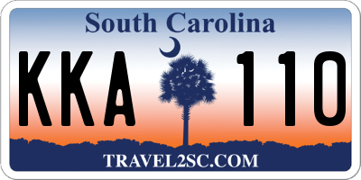 SC license plate KKA110