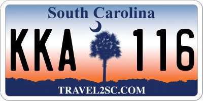 SC license plate KKA116