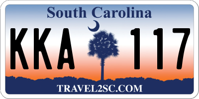 SC license plate KKA117