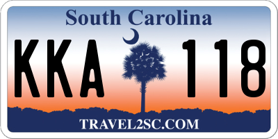 SC license plate KKA118