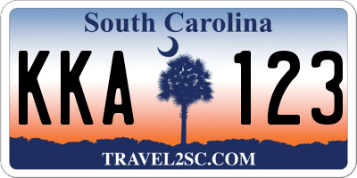 SC license plate KKA123