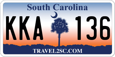 SC license plate KKA136