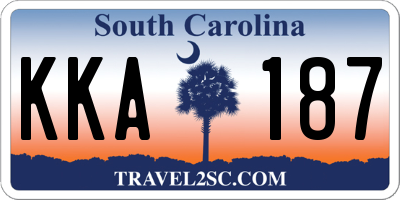 SC license plate KKA187