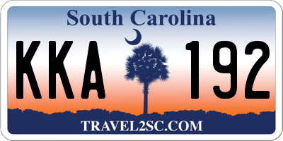 SC license plate KKA192