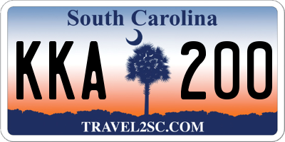 SC license plate KKA200