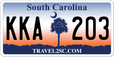 SC license plate KKA203