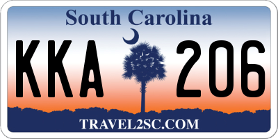 SC license plate KKA206