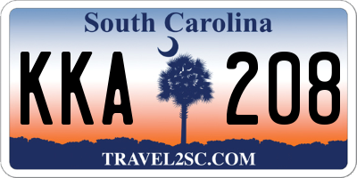 SC license plate KKA208