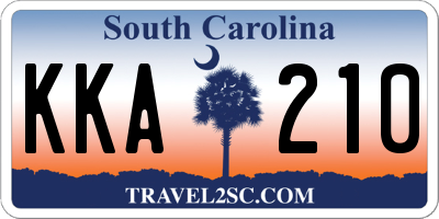 SC license plate KKA210