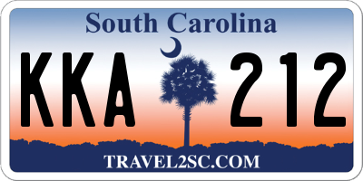 SC license plate KKA212