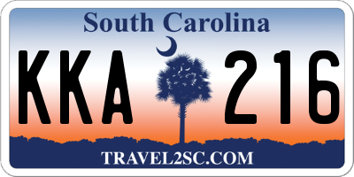 SC license plate KKA216