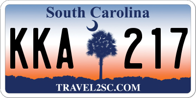 SC license plate KKA217
