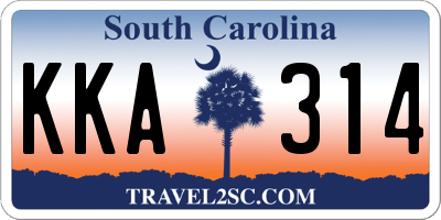 SC license plate KKA314